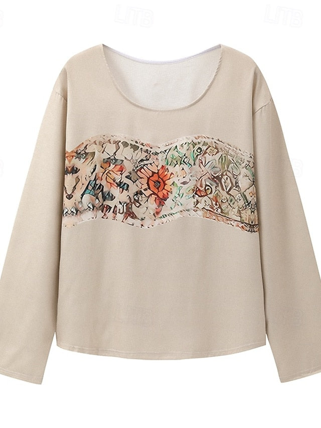 Women's Western Blouse Boho Shirt Blouse Faux Cotton Linen