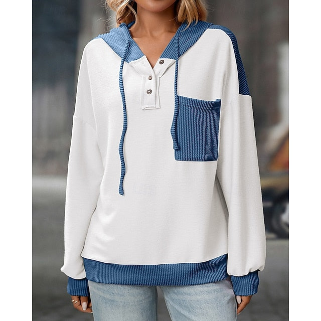 Women's Pullover Sweatshirt Casual Hoodies Drawstring with