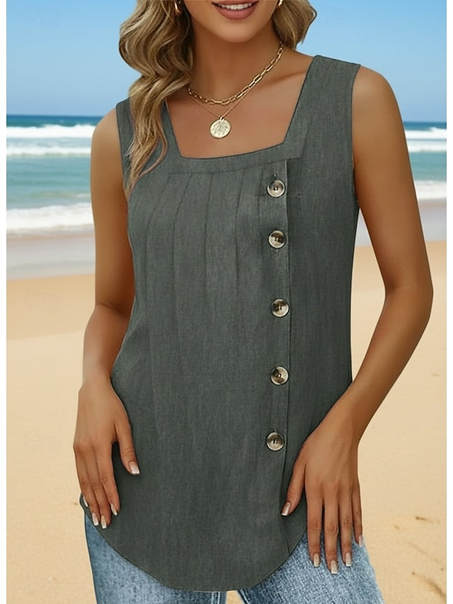 Women's Camisole Tank Top Sleeveless Round Neck