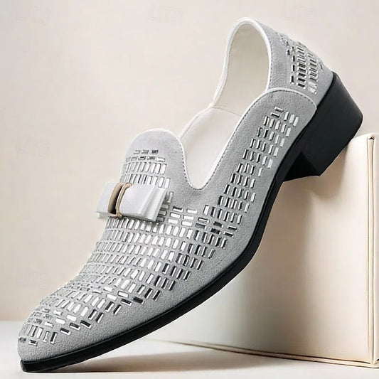 – Prom Monk Silver Elegant Strap Men's and Woven Loafers