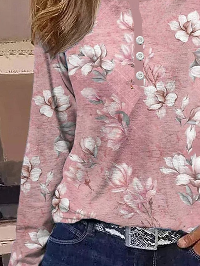 Women's T shirt Long Sleeve Striped Daily Casual Long