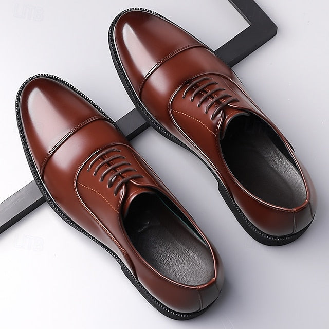 Design Brown Oxford Classic Men's Shoes – Cap-Toe