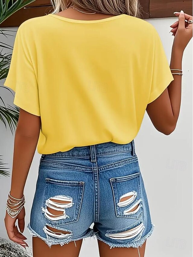 Women's T Shirt Print Ombre Graphic Plants Fashion Hawaiian