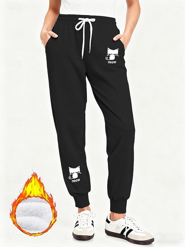 Women's Sweatpants Fleece Pants Joggers Down Pants Vintage