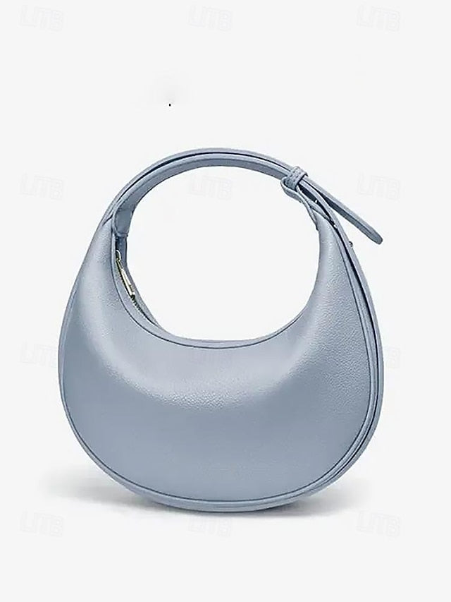 Elegant Women's Shoulder Crescent Bag Stylish - White