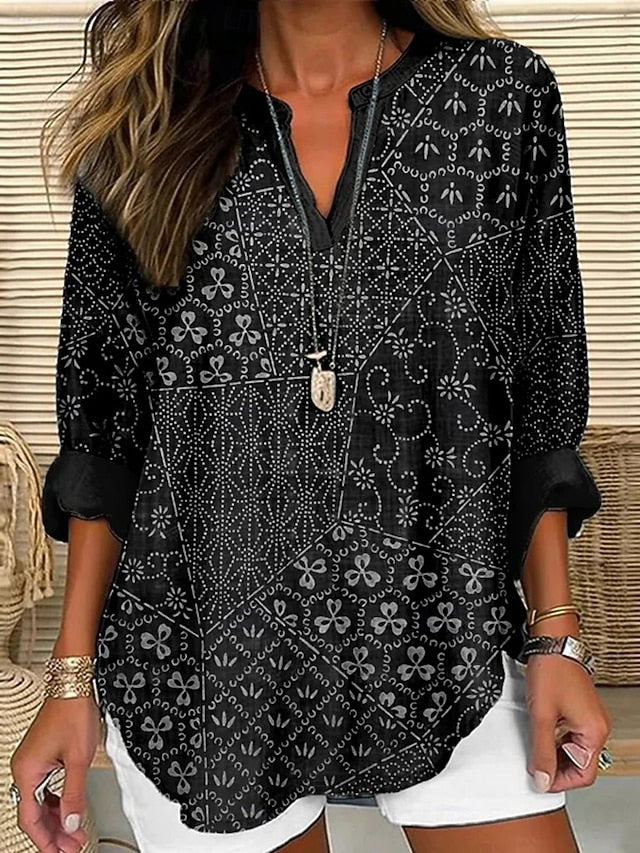 Women's Shirt Buttons Print Floral Vintage Daily Casual