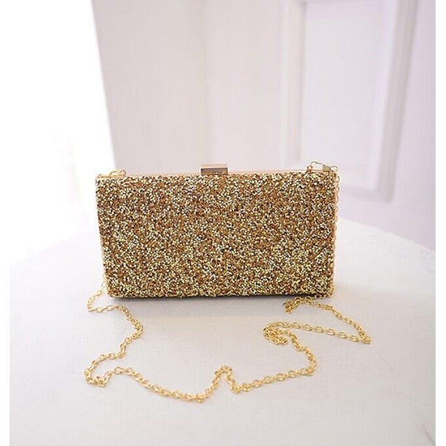 Women's Silver Glitter Clutch