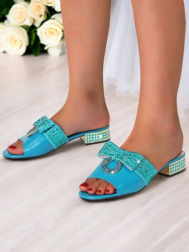 – Sandals Gold Clutch Bow Rhinestone Flat Matching with