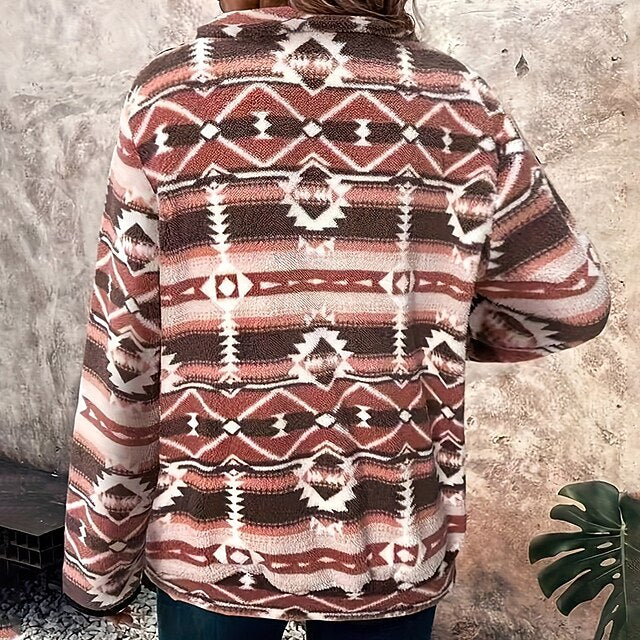 Women's Zip Up Sweatshirt Double Fuzzy Sweatshirt Thick