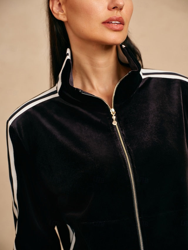 Women's Golf Jacket Black Long Sleeve Top Ladies Golf