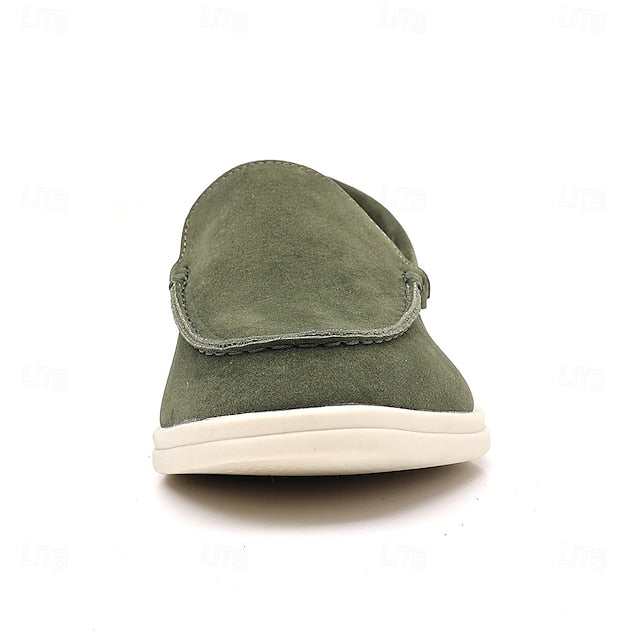 Breathable Men's Loafers Blue Faux Light – Casual Slip-On