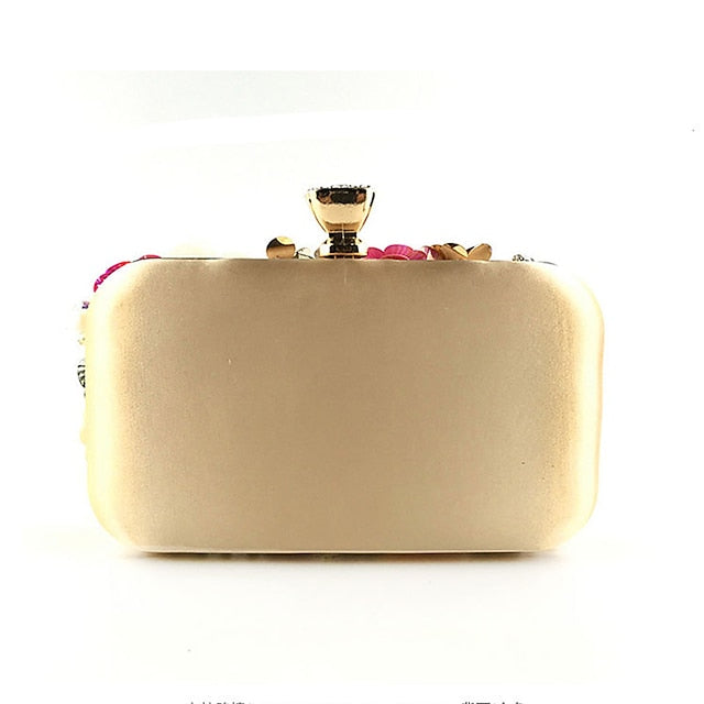 3D Floral Evening Clutch Women's Embellished Flower –