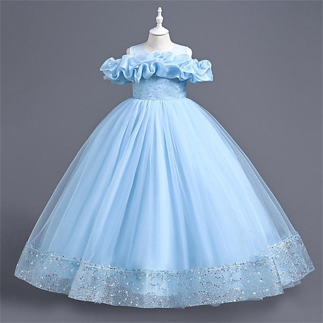 Solid Girl Color 3D Dress Party Flower Girls'
