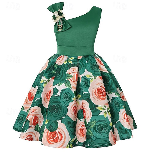 Flower Girls' Dress Party Easter Summer Sleeveless 3D