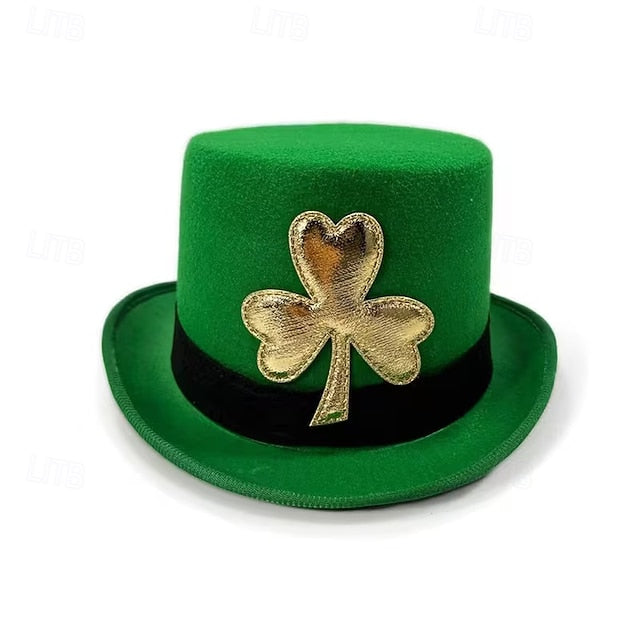 St. Patrick's Day Top Hat for Adults Men and Women, Black
