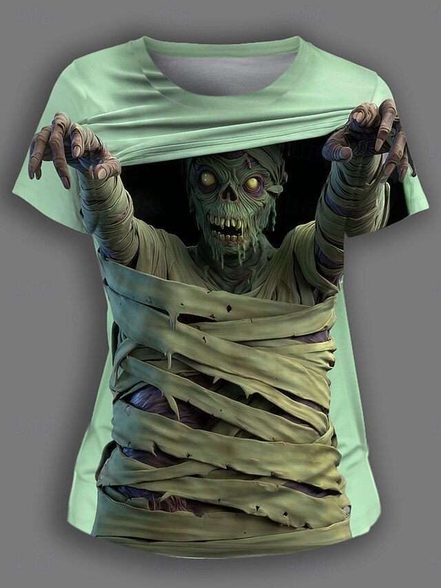 Women's T Shirt Graphic Skull Vintage Stylish Casual Short