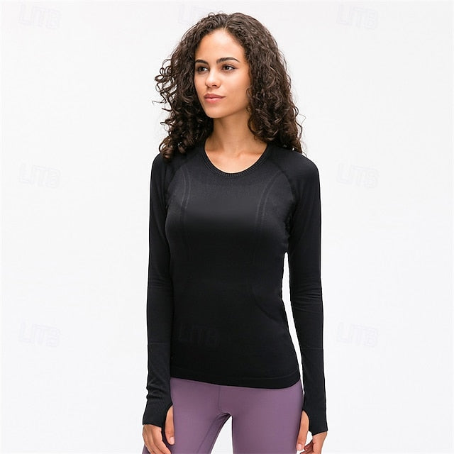 Women's Sports shirts pilates top Sports Top Crew Neckline