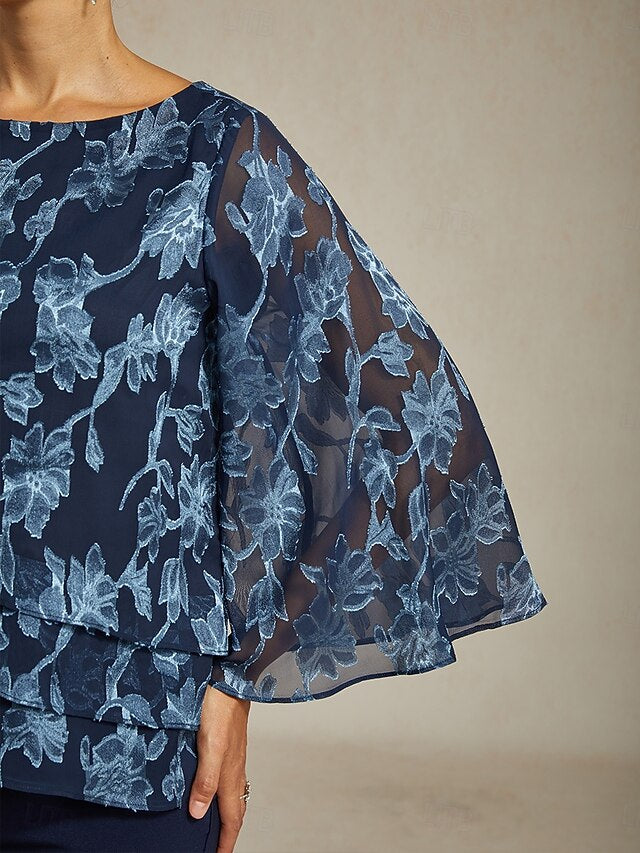 Women's Blouse Chiffon Tops Lace Floral Elegant Stylish