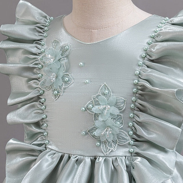 Floral Toddler Sleeveless Party Dress Wedding Girls'