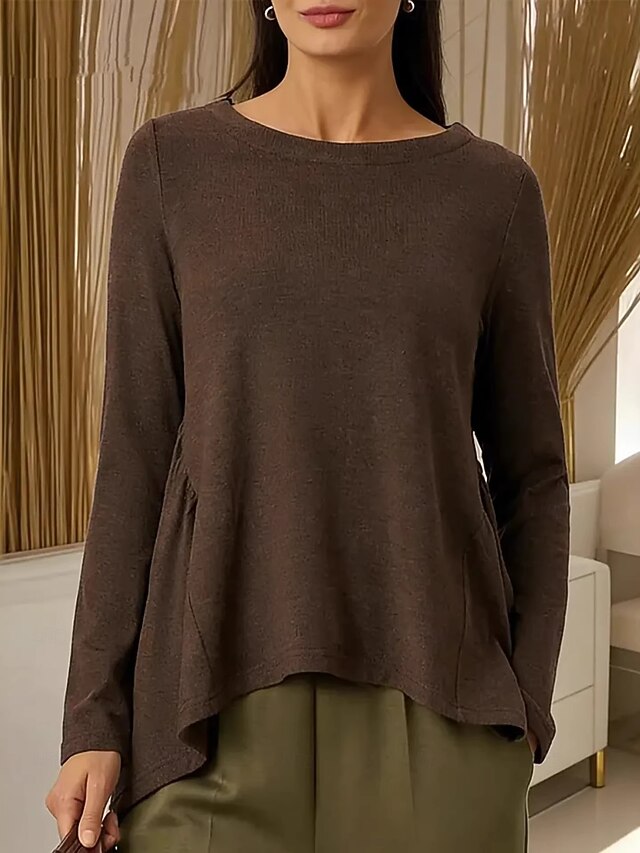 Women's T Shirt Tee Solid Color Graphic Plain Elegant