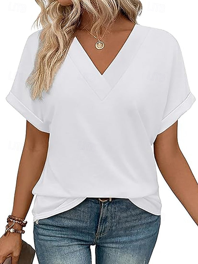Women's T Shirt Tee Top Plain Fashion Stylish Classic Short