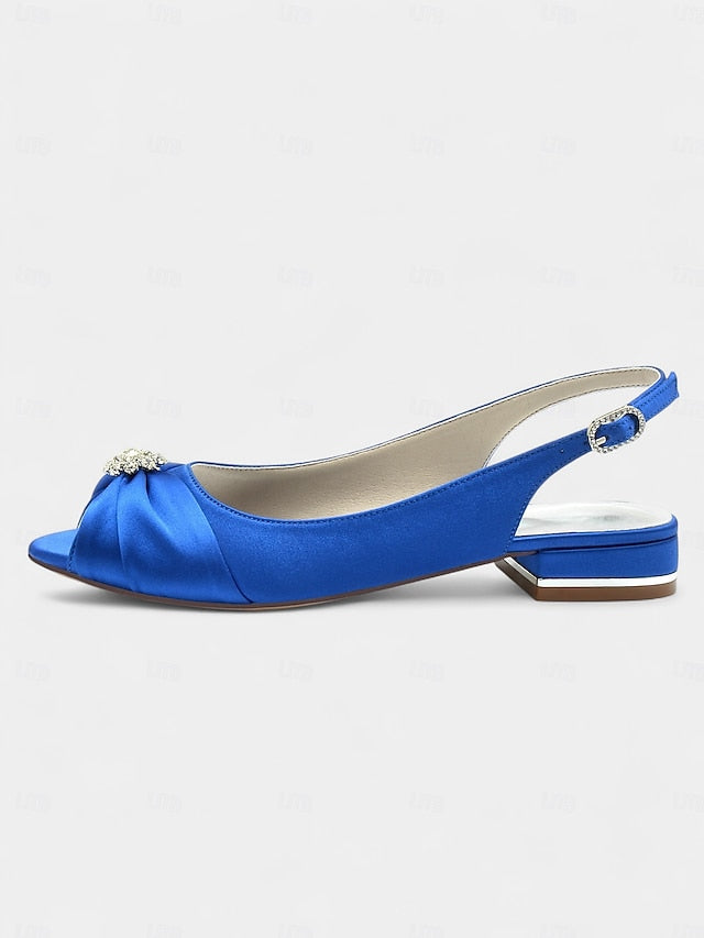 Wedding with Crystal Slingback Women's Satin Heels
