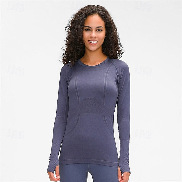 Women's Sports shirts pilates top Sports Top Crew Neckline
