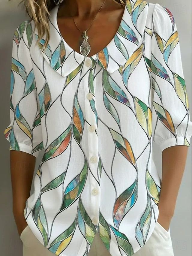 Women's Shirt Floral Graphic Vintage Stylish Peter Pan