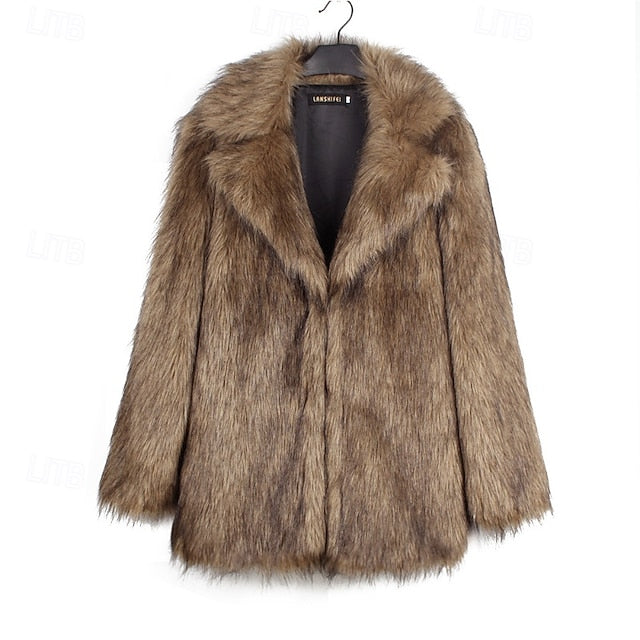 Fur Furs Comfortable Coat Faux Warm Women's