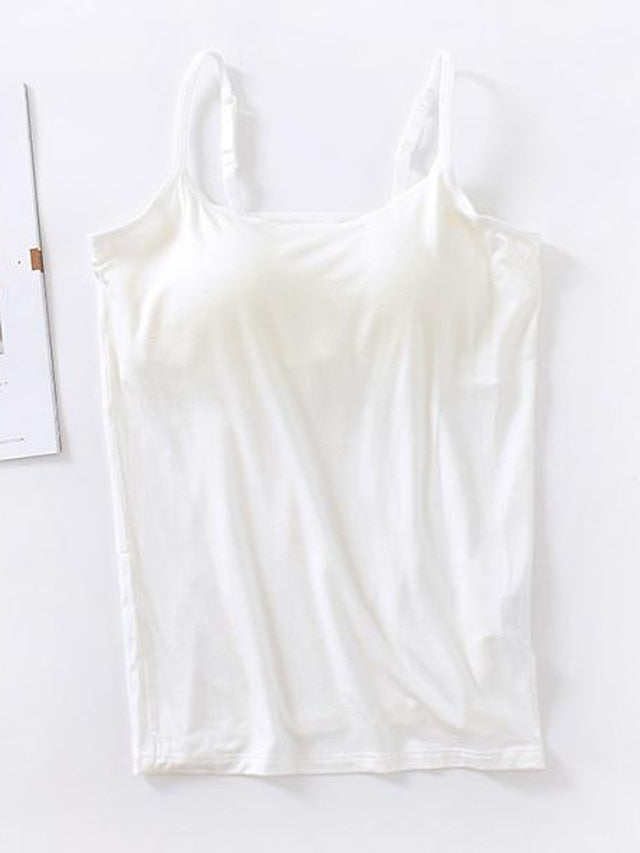 Women's Camisole Tank Top Plain Basic Sleeveless U Neck