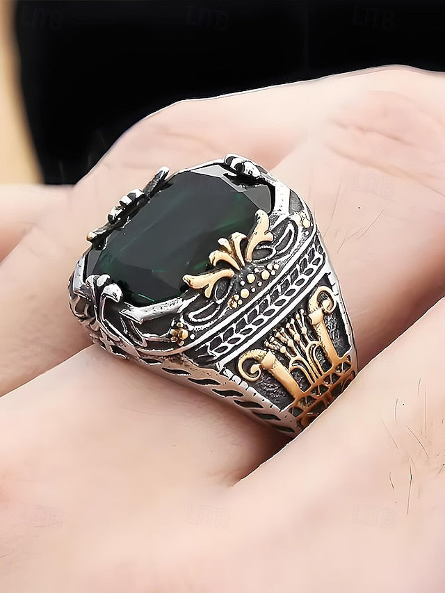 Men's Gemstone Ring Alloy