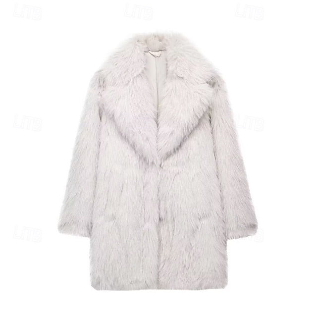 Furs Coat Faux Pocket Comfortable Fur Warm Women's