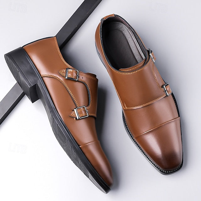 Monk Leather Double – Men's Strap Shoes Elegant