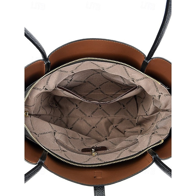 Sac fourre-tout vert en similicuir pour femme