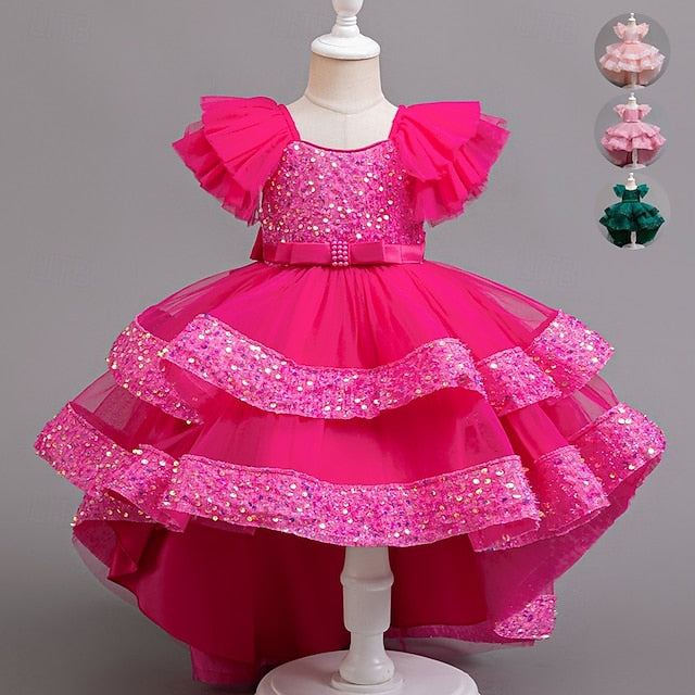 Wedding Kids Special Party Sequin Girls' Sleeveless Dress