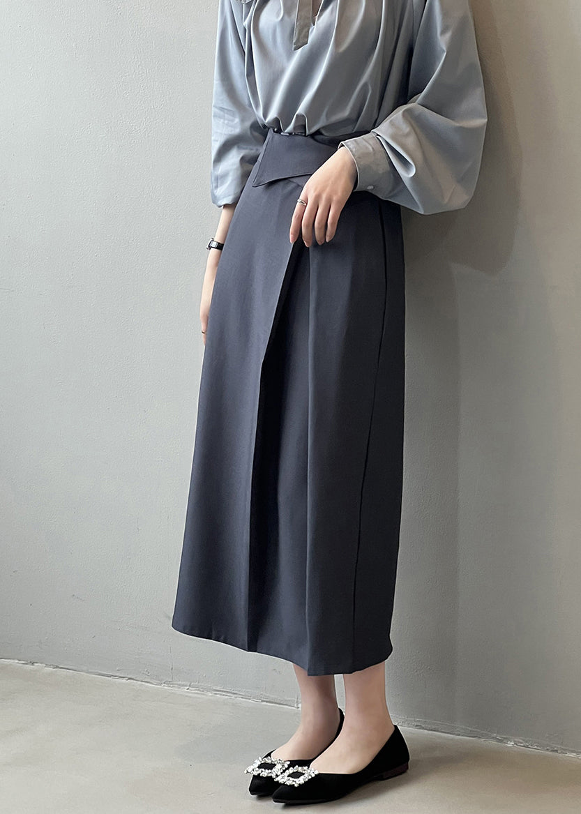 French Grey High Waist Slim Fit Skirts Fall QC022