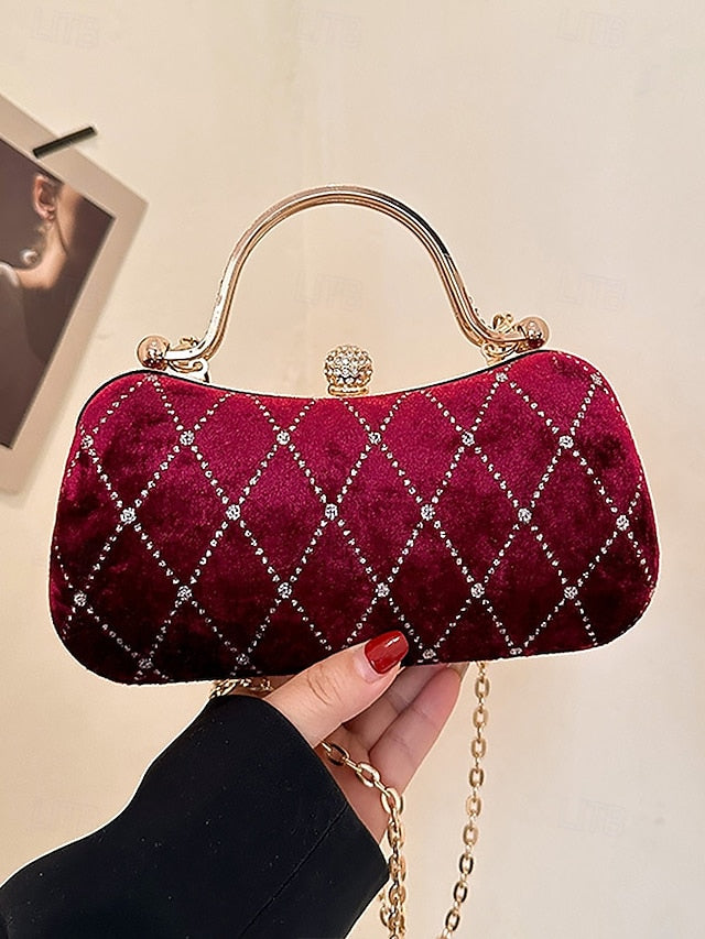 Evening Purse - Accents with Diamond Velvet Quilted Women's
