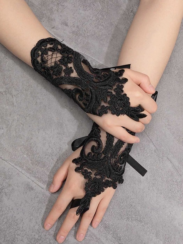 White Gloves – Bridal Lace Elegant Wedding Vintage Fingerless