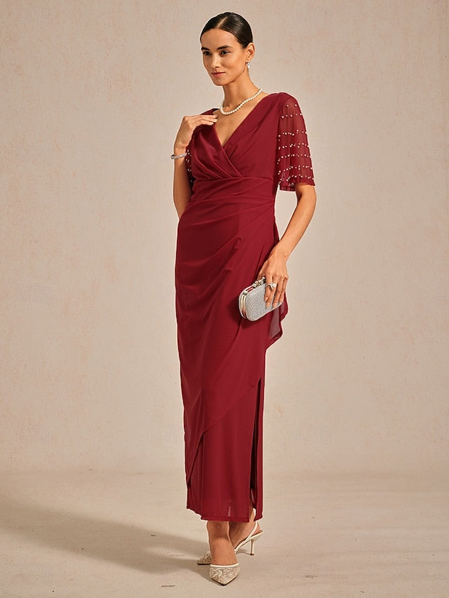 Women's Maxi Dress Sheath Dress Elegant Solid Color Short