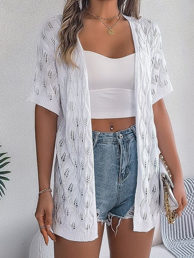 Women's Tunic Summer Tops Blouse Eyelet top Eyelet Plain