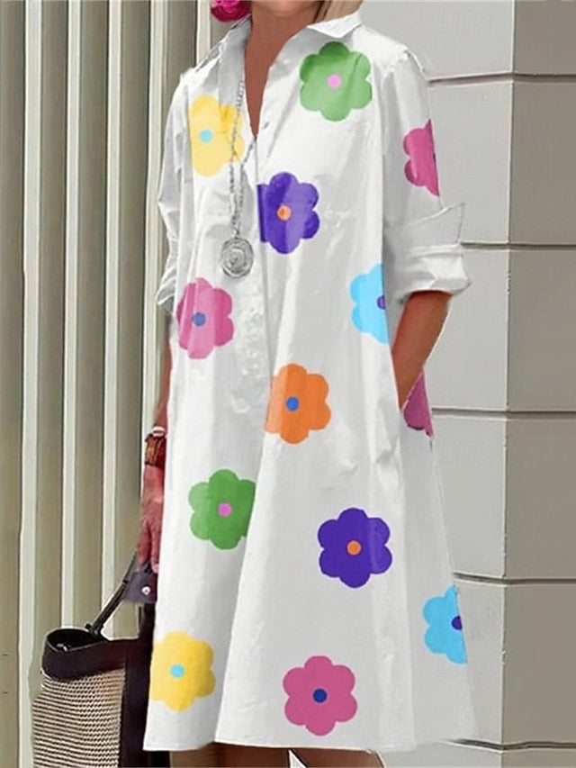 Women's Midi Dress Shirt Dress Casual Dress Fashion Modern