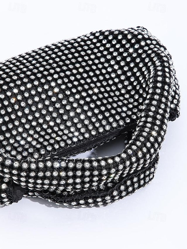 Rhinestone Women's Sparkling – Evening Handbag Silver