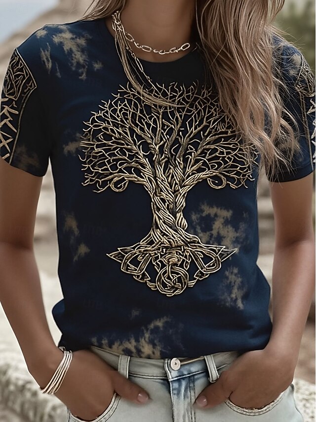Women's T Shirt Print Graphic Paisley Vintage Stylish