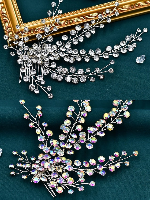 Flower Elegant Hair Bridal and – Crystal Rhinestone Accessory