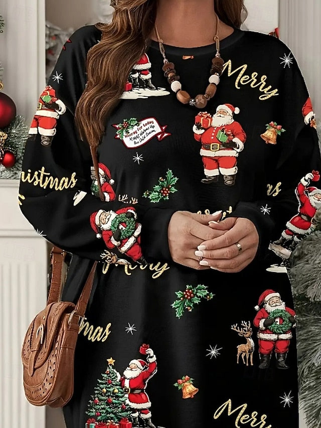 Women's Mini Dress Christmas Dress Hoodie Dress T Shirt