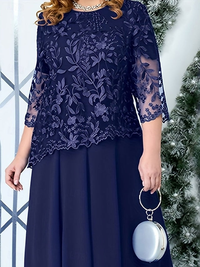 Dress Size of Elegant Plus the Mother Bride Curve A-Line