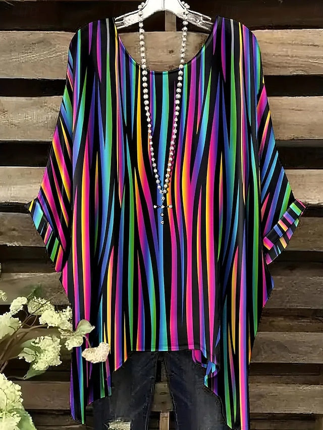 Women's Blouse Asymmetric Graphic Geometric Vintage Daily