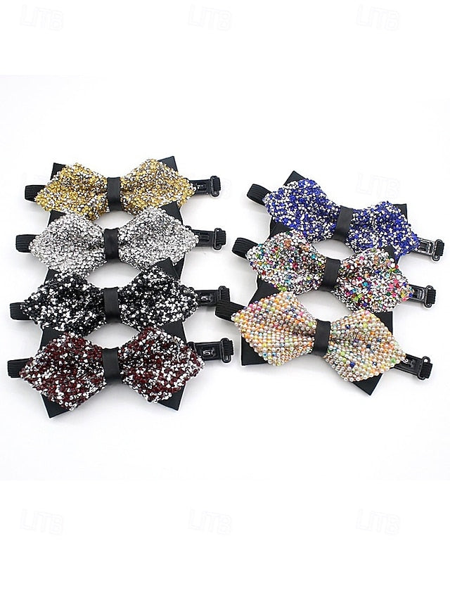 Sequins Bow Polyester Christmas Tie – Sparkling Men's