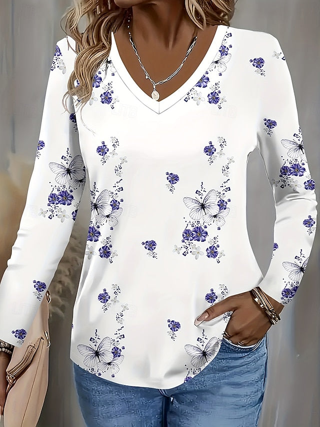 Easter Women's T Shirt Print Floral Graphic Plants Vintage
