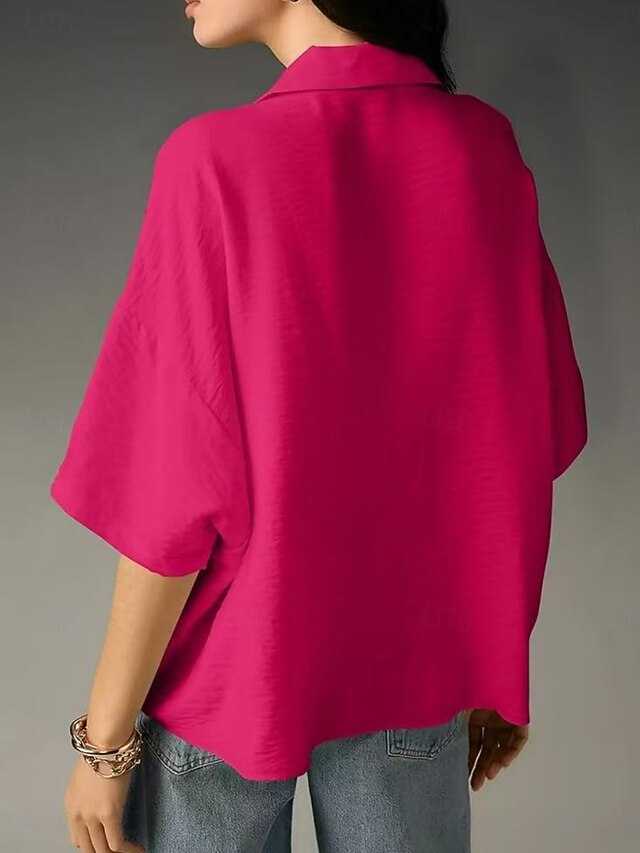Women's Shirt Blouse Plain Stylish Classic Modern Short
